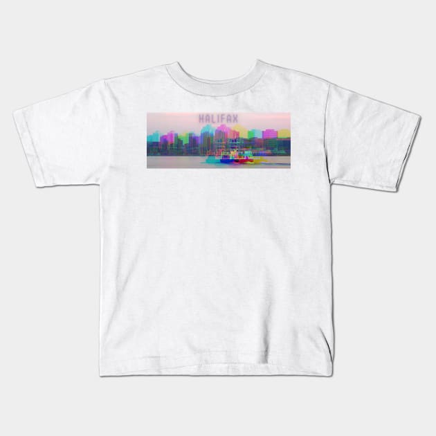 Halifax Skyline Art Kids T-Shirt by YegMark